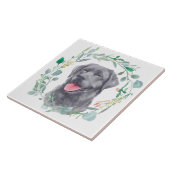 Black Labrador Retriever Dog Waterverf Wreate Tegeltje (Zijkant)
