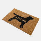 Black Labrador Retriever Dog Welkomstvermelding Deurmat (Schuin)