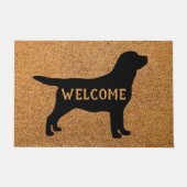 Black Labrador Retriever Dog Welkomstvermelding Deurmat (Voorkant)