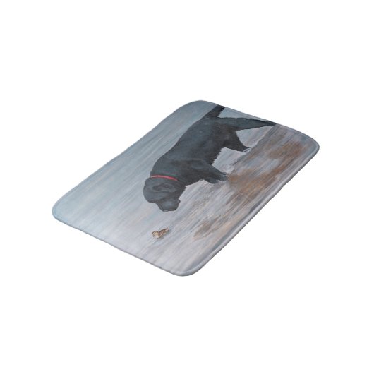 Black Labrador Retriever Ducking Dog Art Bath Mat (Gekanteld)