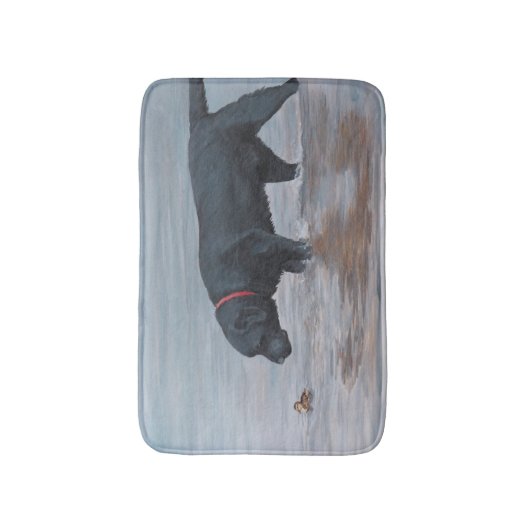 Black Labrador Retriever Ducking Dog Art Bath Mat (Voorkant Verticaal)
