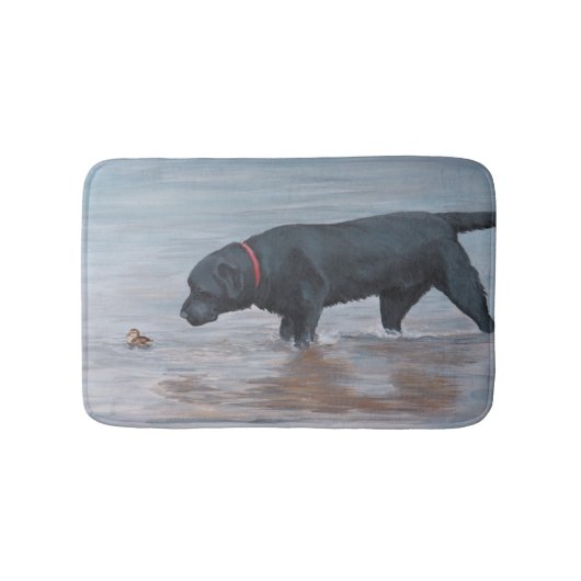 Black Labrador Retriever Ducking Dog Art Bath Mat (Voorkant)
