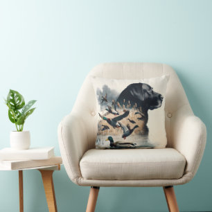 Black Labrador Retriever en Eenden Kussen