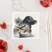 Black Labrador Retriever en Eenden Servet (Insitu)