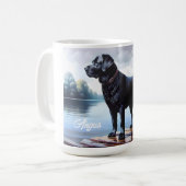 Black Labrador Retriever en Lake Koffiemok (Voorkant links)