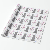 Black Labrador Retriever en Snowman Cadeaupapier (Uitgerold)