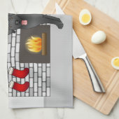 Black Labrador Retriever - feestelijke kerstruimte Theedoek (Quarter Fold)