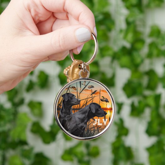 Black Labrador Retriever gepersonaliseerd Sleutelhanger (Hand)