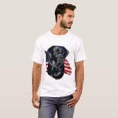 Black Labrador Retriever head with Flag t shirt (Voorkant volledig)