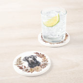 Black Labrador Retriever Herfst krans Zandsteen Onderzetter (Zijkant)