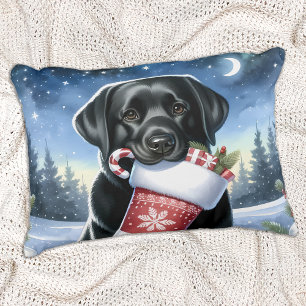 Black Labrador Retriever Holiday Puppy Dog Decoratief Kussen