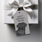 Black Labrador Retriever Hond Gelukkige Verjaardag Cadeaulabel