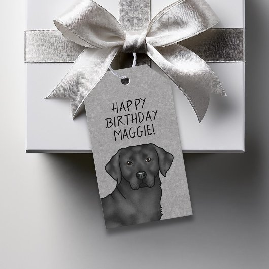 Black Labrador Retriever Hond Gelukkige Verjaardag Cadeaulabel