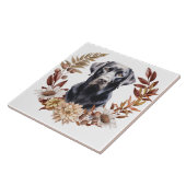 Black Labrador Retriever Hond Herfst krans Tegeltje (Zijkant)