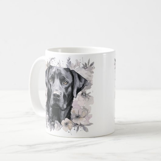 Black Labrador Retriever Hondenkoffie Mok (Voorkant links)