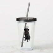 Black Labrador Retriever Hondenliefhebber Gift Acryl Drinkbeker (Achterkant)