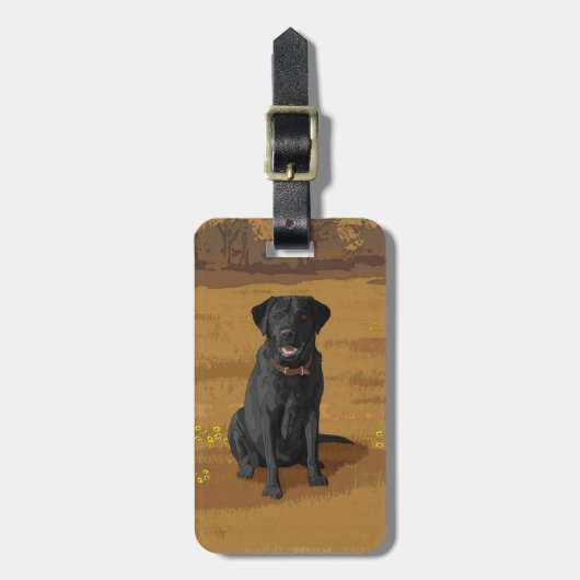 Black Labrador Retriever Hondenliefhebber Gift Bagagelabel (Voorkant verticaal)