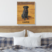 Black Labrador Retriever Hondenliefhebber Gift Canvas Afdruk (Insitu (Slaapkamer))