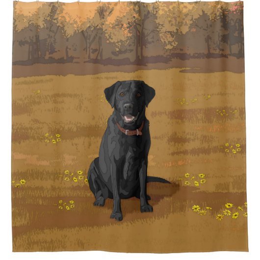 Black Labrador Retriever Hondenliefhebber Gift Douchegordijn (Voorkant)