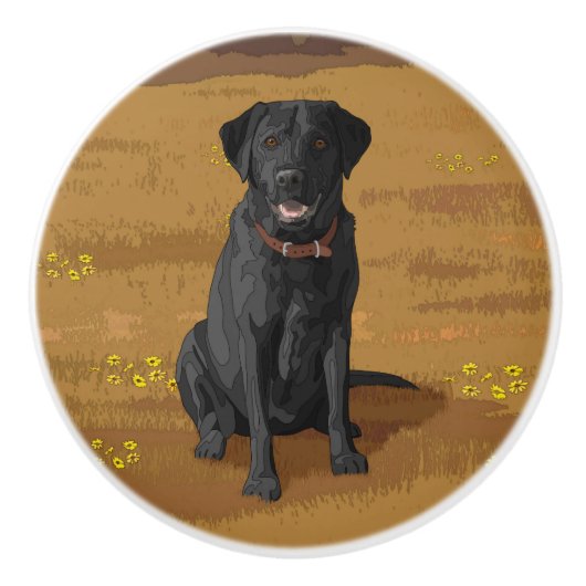 Black Labrador Retriever Hondenliefhebber Gift Keramische Knop (Voorkant)