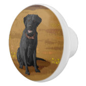 Black Labrador Retriever Hondenliefhebber Gift Keramische Knop (Rechts)