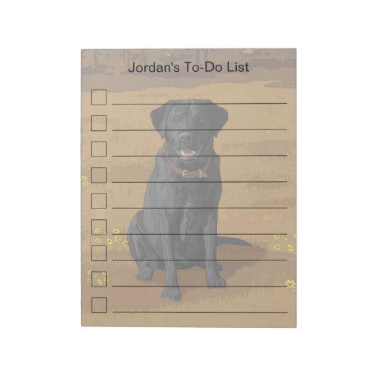 Black Labrador Retriever Hondenliefhebber Gift Notitieblok (Linkerzijde)