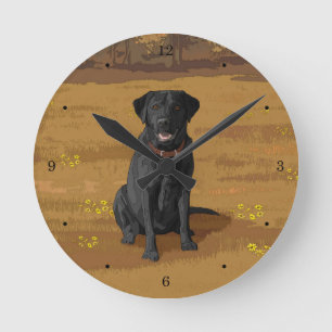 Black Labrador Retriever Hondenliefhebber Gift Ronde Klok