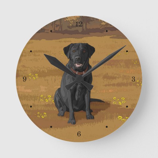 Black Labrador Retriever Hondenliefhebber Gift Ronde Klok (Voorkant)