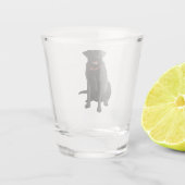 Black Labrador Retriever Hondenliefhebber Gift Shot Glas (Achterkant)