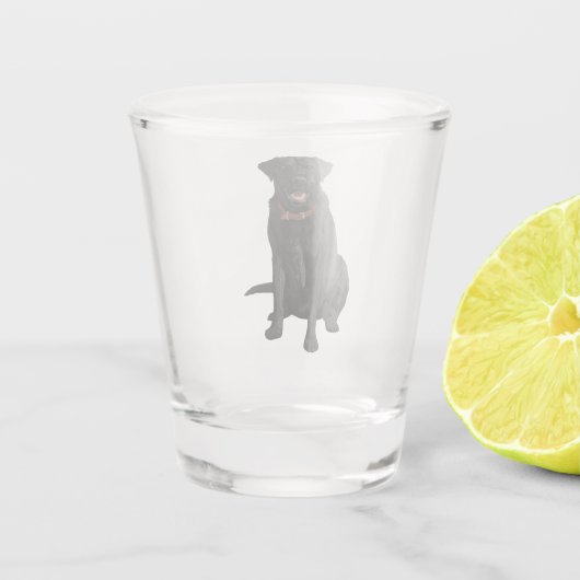 Black Labrador Retriever Hondenliefhebber Gift Shot Glas (Achterkant)