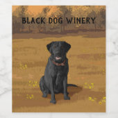 Black Labrador Retriever Hondenliefhebber Gift Wijn Etiket (Enkel label)