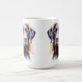 Black Labrador Retriever Hondenmoderne Waterverf Koffiemok (Center)