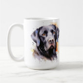Black Labrador Retriever Hondenmoderne Waterverf Koffiemok (Links)