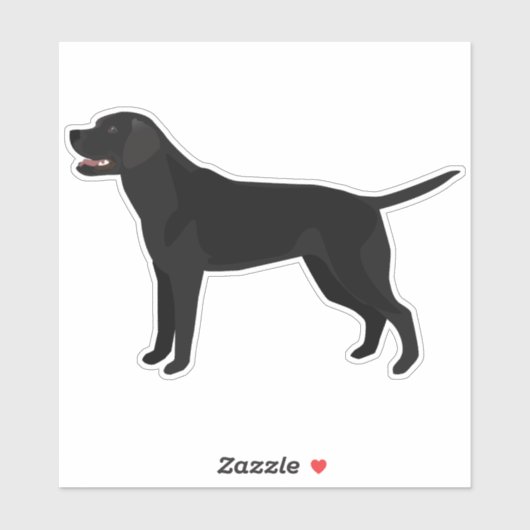 Black Labrador Retriever Hondenras Silhouette Sticker (Vel)
