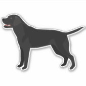 Black Labrador Retriever Hondenras Silhouette Sticker (Voorkant)
