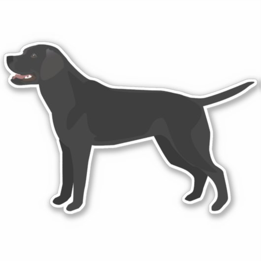 Black Labrador Retriever Hondenras Silhouette Sticker (Voorkant)