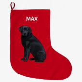 Black Labrador Retriever in portret Grote Kerstsok (Voorkant)