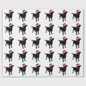 Black Labrador Retriever in Santa Hat Kerstmis Cadeaupapier (Vlak)
