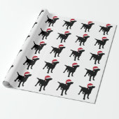 Black Labrador Retriever in Santa Hat Kerstmis Cadeaupapier (Uitgerold)