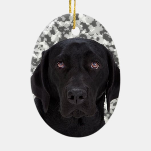 Black Labrador Retriever Keramisch Ornament (Achterkant)