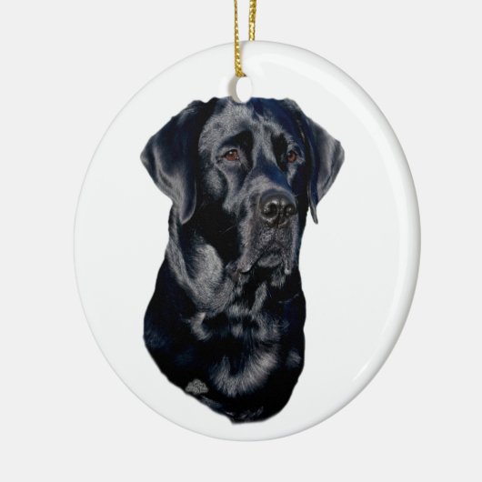 Black Labrador Retriever Keramisch Ornament (Links)
