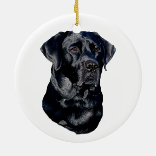 Black Labrador Retriever Keramisch Ornament (Achterkant)