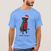 Black Labrador Retriever kersthond T-shirt (Voorkant)