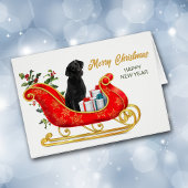 Black Labrador Retriever-kerstklepkaart