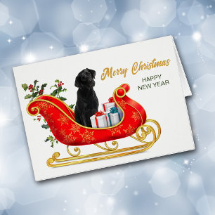 Black Labrador Retriever-kerstklepkaart