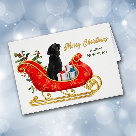 Black Labrador Retriever-kerstklepkaart