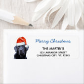 Black Labrador Retriever kerstkute Santa Dog Etiket (Insitu)
