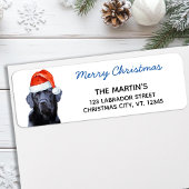 Black Labrador Retriever kerstkute Santa Dog Etiket
