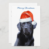 Black Labrador Retriever kerstkute Santa Dog Feestdagenkaart (Voorkant / Achterkant)