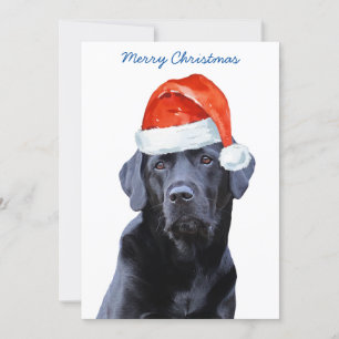 Black Labrador Retriever kerstkute Santa Dog Kaart